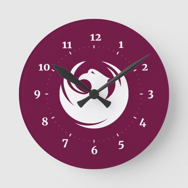 Flagge von Phoenix, Arizona Runde Wanduhr (Vorderseite)