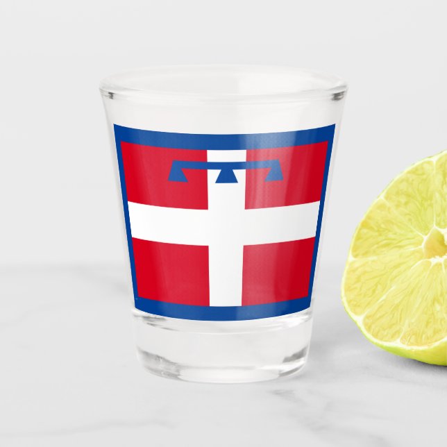 Flagge von Piemont (Italien) Schnapsglas (Vorderseite)