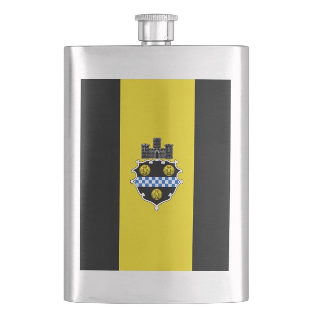 Flagge von Pittsburgh, Pennsylvania Hip Flask Flachmann (Vorderseite)