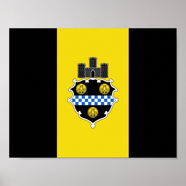 Flagge von Pittsburgh, Pennsylvania Poster (Vorne)