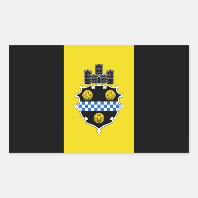 Flagge von Pittsburgh, Pennsylvania Rechteckiger Aufkleber (Vorderseite)