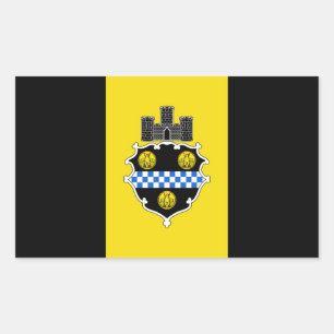 Flagge von Pittsburgh Pennsylvania Rechteckiger Aufkleber