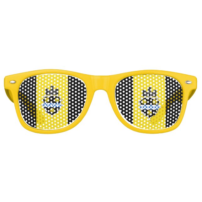 Flagge von Pittsburgh, Pennsylvania Retro-Sonnenbr Partybrille (Vorderseite)