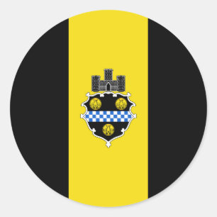 Flagge von Pittsburgh Pennsylvania Runder Aufkleber