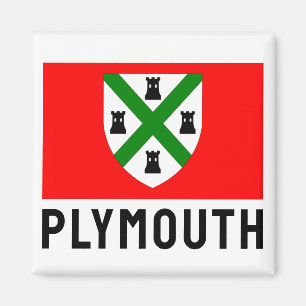 Flagge von Plymouth (England) Magnet