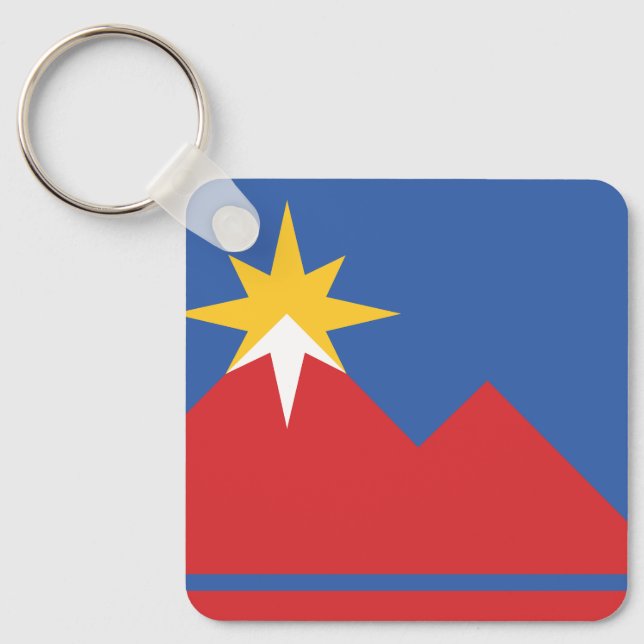 Flagge von Pocatello, Idaho Schlüsselanhänger (Vorderseite)