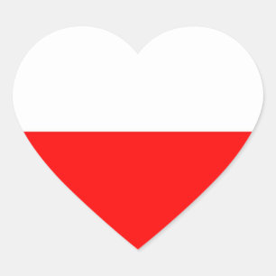 Flagge von Polen Herz-Aufkleber