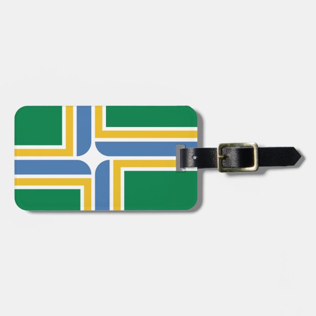 Flagge von Portland, Gepäckmarke von Oregon Gepäckanhänger (Vorderseite horizontal)