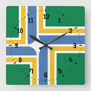 Flagge von Portland, Uhr am Oregon-Platz