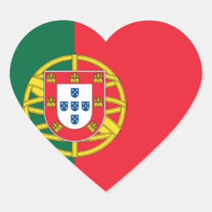 Flagge von Portugal Herz-Aufkleber