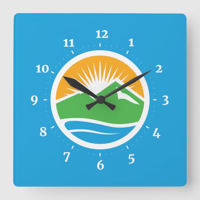 Flagge von Provo, Utah Quadratische Wanduhr (Vorderseite)