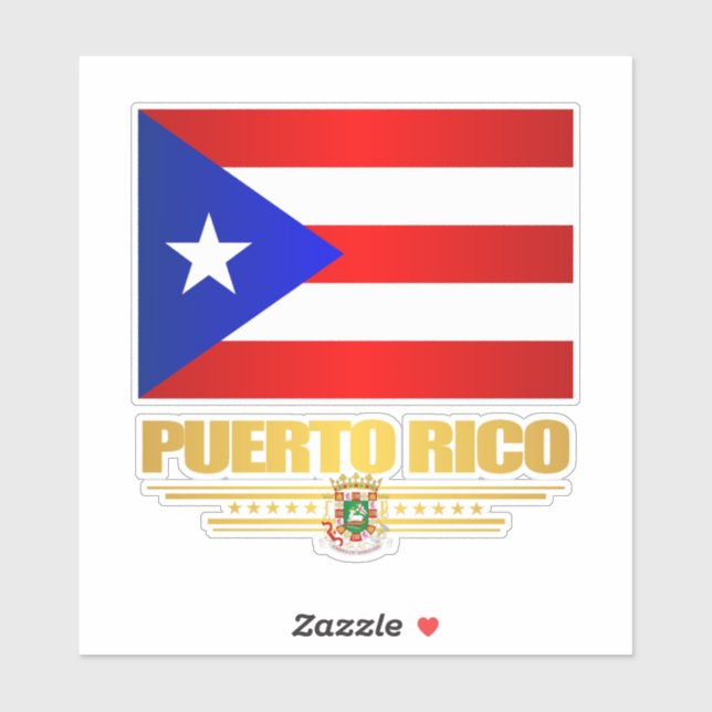 Flagge von Puerto Rico. Aufkleber (Blatt)