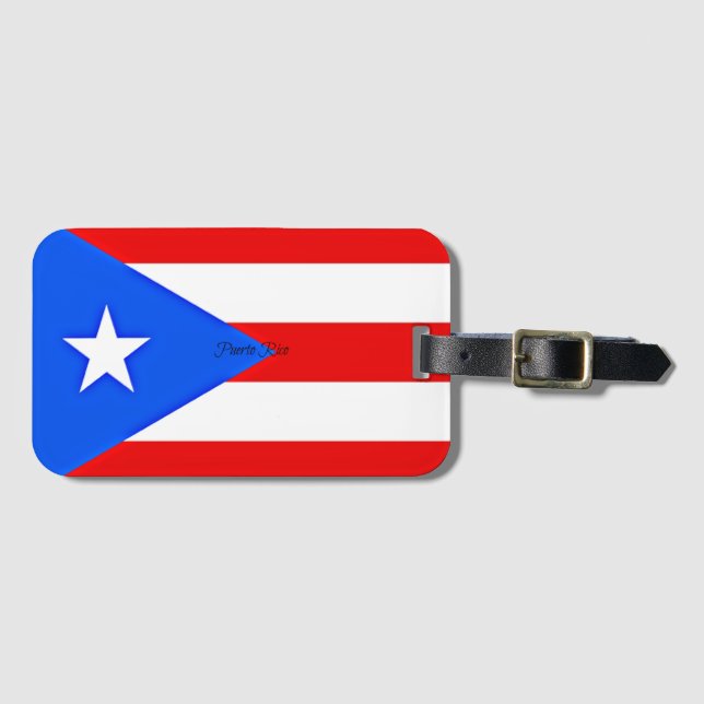 Flagge von Puerto Rico Gepäckanhänger (Vorderseite (Horizontal))