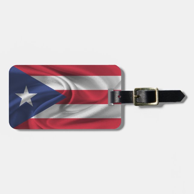 Flagge von Puerto Rico Gepäckanhänger (Vorderseite horizontal)