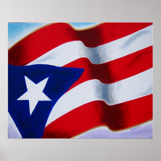 Flagge von Puerto Rico Poster (Vorne)
