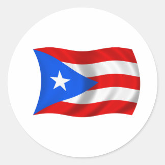 Flagge von Puerto Rico Runder Aufkleber