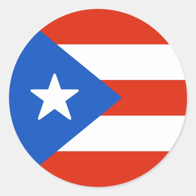 Flagge von Puerto Rico Runder Aufkleber (Vorderseite)