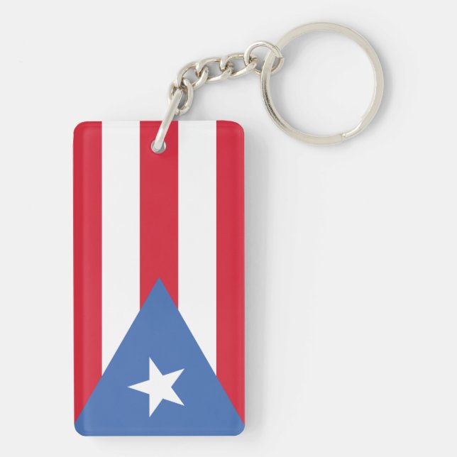 Flagge von Puerto Rico Schlüsselanhänger (Rückseite)