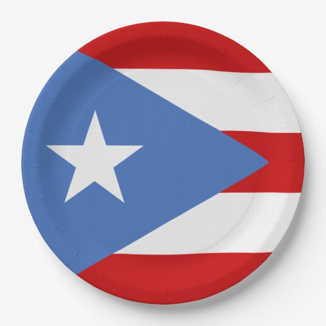 Flagge von Puerto- Ricothema Pappteller (Vorderseite)