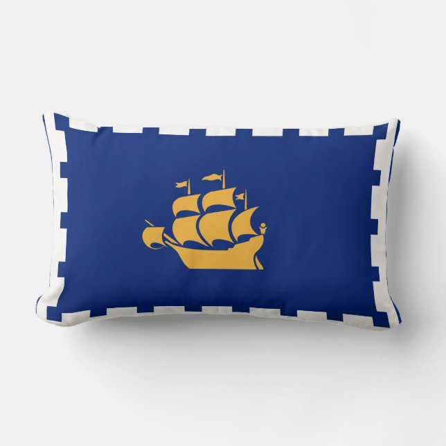 Flagge von Quebec City Lumbar Kissen (Vorderseite)