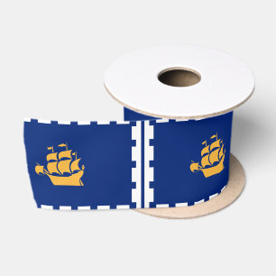 Flagge von Quebec City Satin Ribbon Satinband