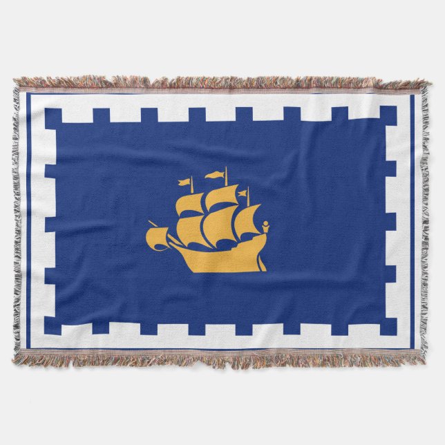 Flagge von Quebec-City-Throw-Blanket Decke (Vorderseite)