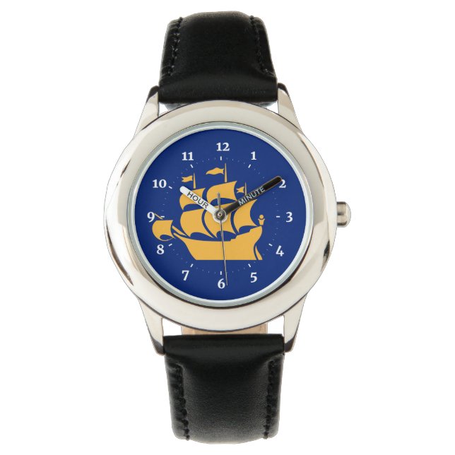 Flagge von Quebec City Watch Armbanduhr (Vorderseite)