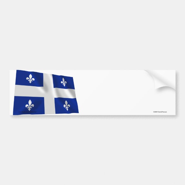 Flagge von Quebec, Kanada Autoaufkleber (Vorne)