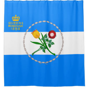 Flagge von Queens (Stadtbezirk von New York) Duschvorhang
