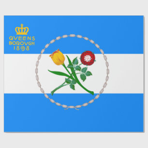 Flagge von Queens (Stadtbezirk von New York) Geschenkpapier