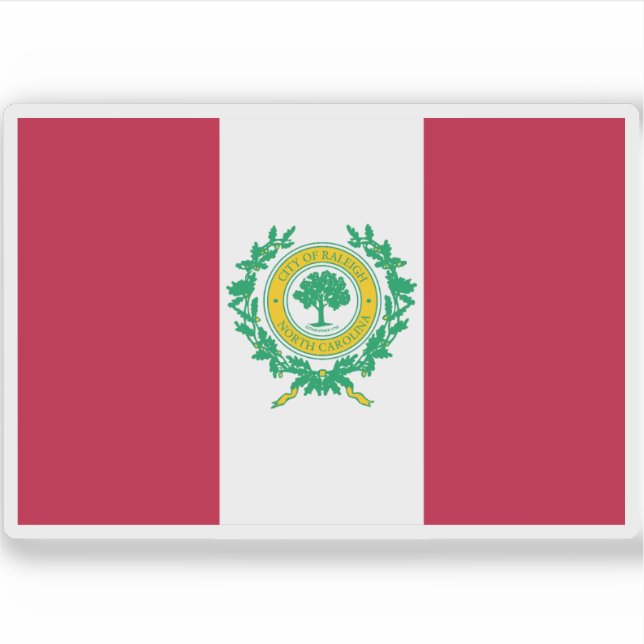 Flagge von Raleigh, North Carolina Aufkleber (Vorderseite)