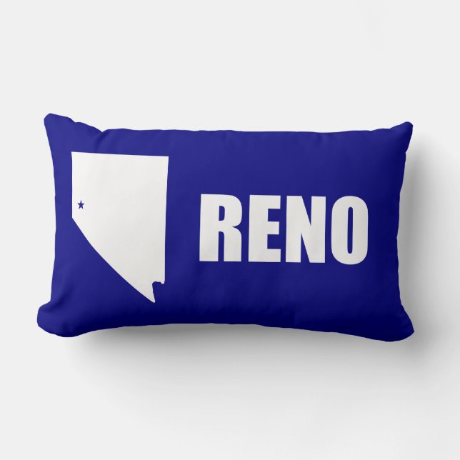 Flagge von Reno, Nevada Lumbar Pillow Lendenkissen (Vorderseite)