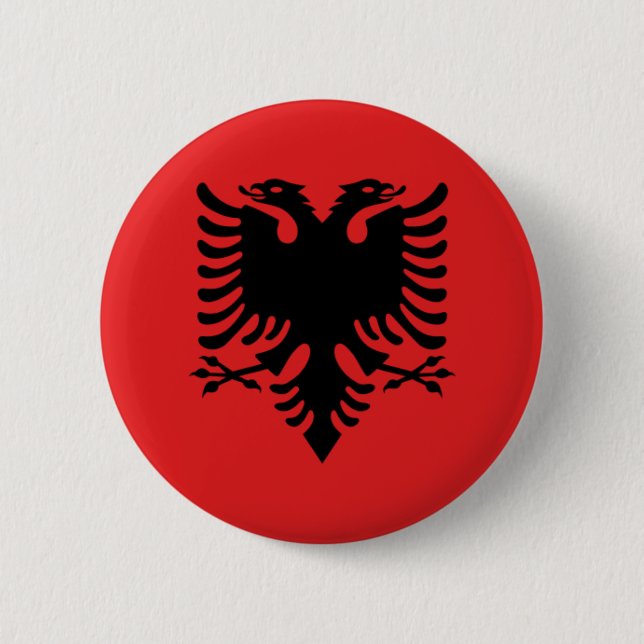 Flagge von Republik Albanien Button (Vorderseite)