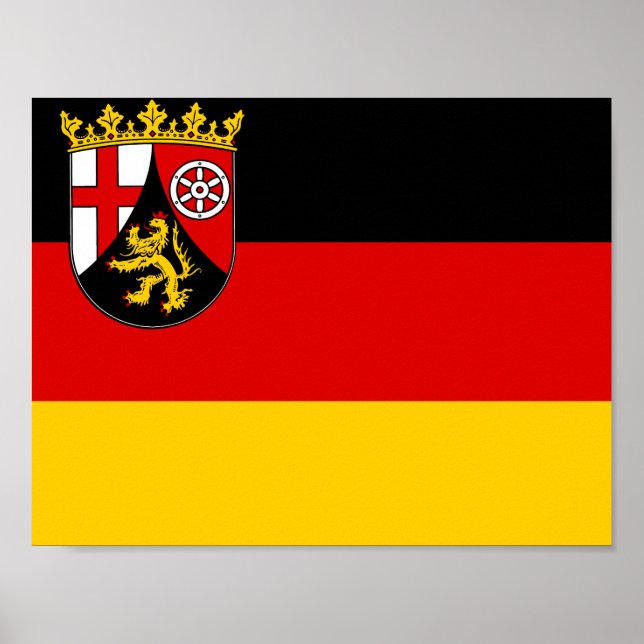 Flagge von Rheinland-Pfalz-Poster Poster (Vorne)