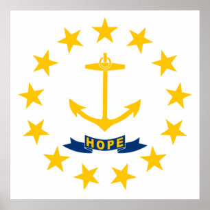 Flagge von Rhode Island (US-Staat) Poster