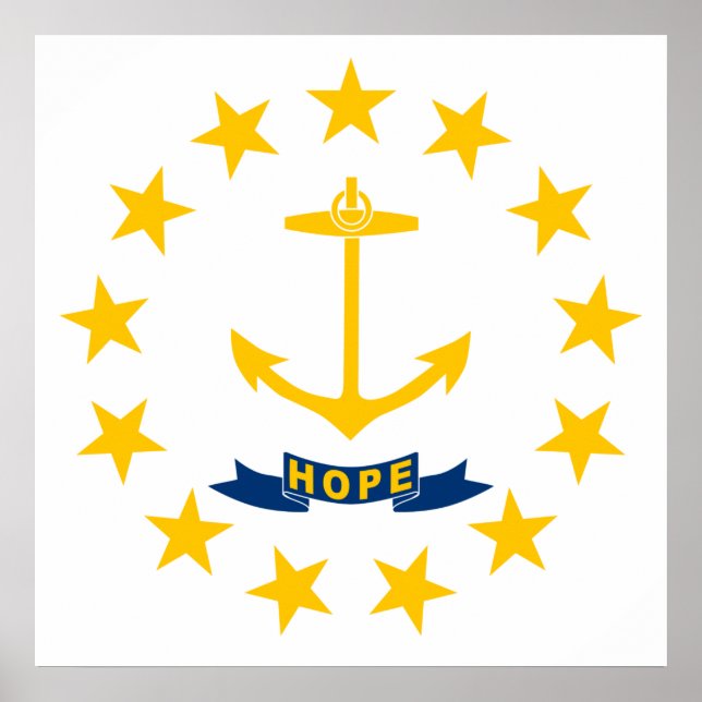 Flagge von Rhode Island (US-Staat) Poster (Vorne)