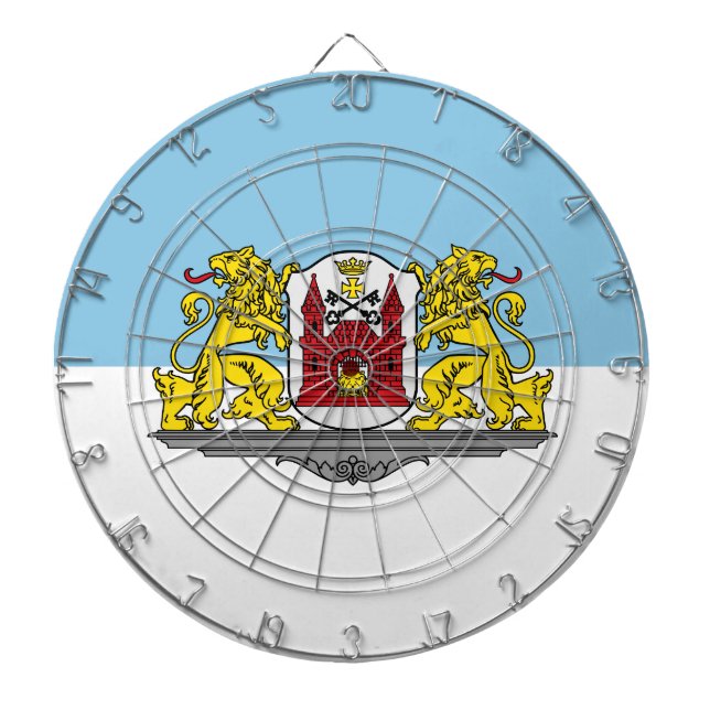 Flagge von Riga, Lettland Dartzielscheibe Dartscheibe (vorne)