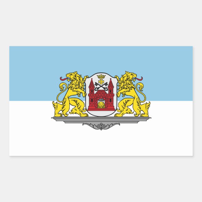 Flagge von Riga, Lettland, eckige Aufkleber (Vorderseite)