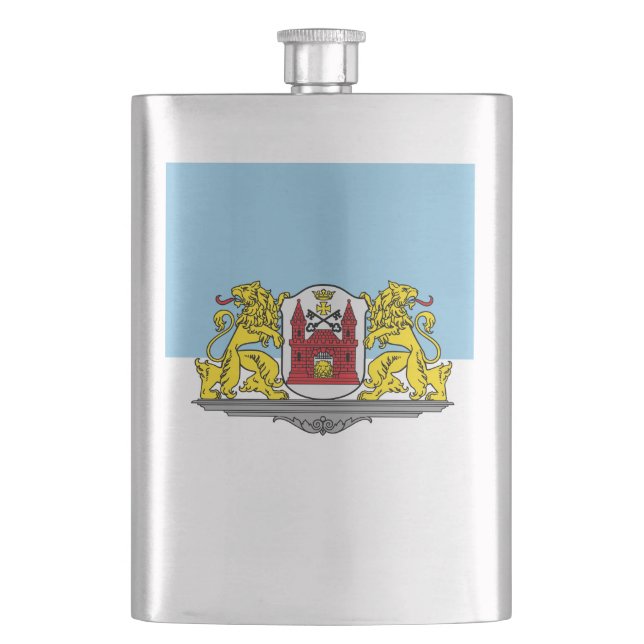 Flagge von Riga, Lettland Flachmann (Vorderseite)