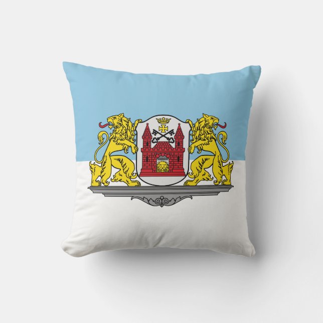 Flagge von Riga, Lettland Kissengeflecht Kissen (Vorderseite)