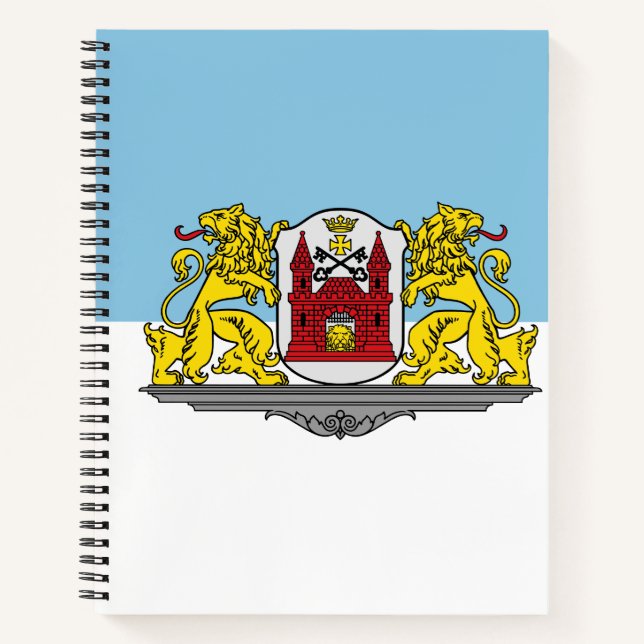 Flagge von Riga, Lettland-Notebook Notizbuch (Vorderseite)