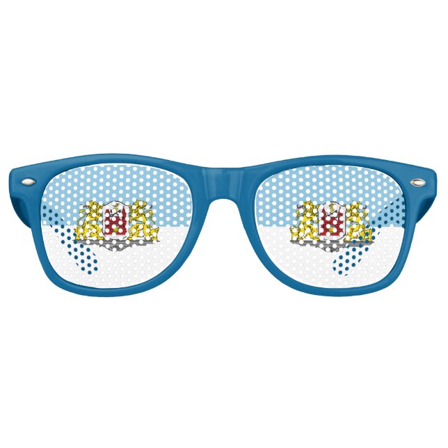 Flagge von Riga, Lettland Retro-Sonnenbrille Partybrille (Vorderseite)