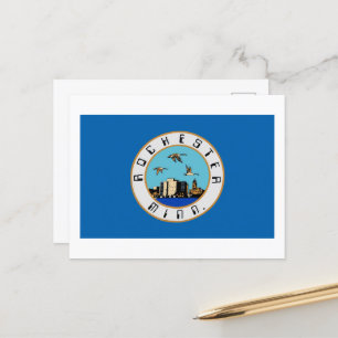 Flagge von Rochester, Minnesota Postkarte