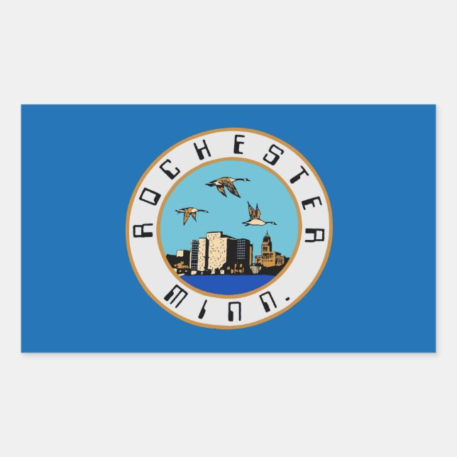 Flagge von Rochester, Minnesota Rechteckiger Aufkleber (Vorderseite)