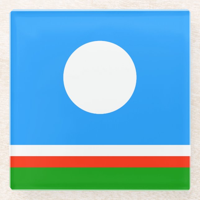Flagge von Sacha Glasuntersetzer (Vorderseite)