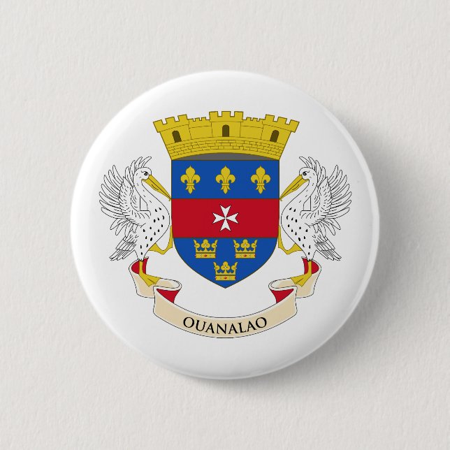 Flagge von Saint-Barthélemy Button (Vorderseite)