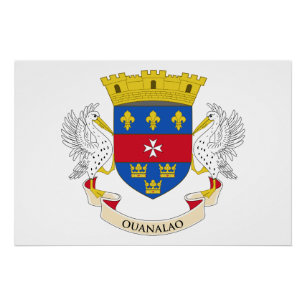 Flagge von Saint-Barthélemy Poster