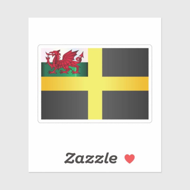 Flagge von Saint David Of Wales Aufkleber (Blatt)