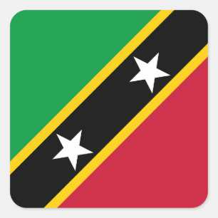 Flagge von Saint Kitts und Nevis Quadratischer Aufkleber