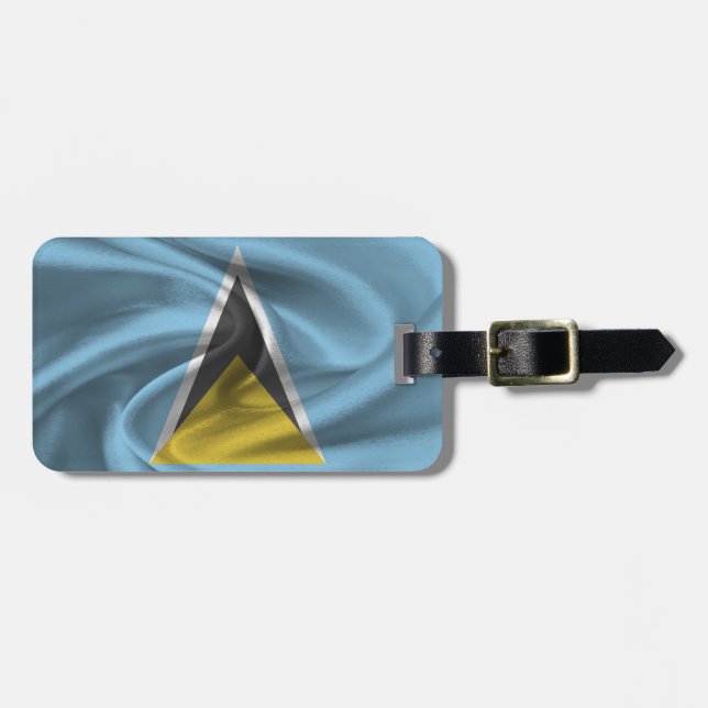 Flagge von Saint Lucia Gepäckanhänger (Vorderseite horizontal)